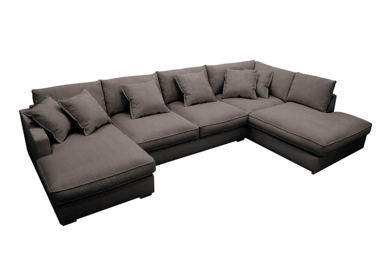 Rossita Lyx 5-sits Högervänd U-formad Extra djup Soffa med Divan och Schäslong i Manchester - Taupe - Möbler - Soffa - U-soffa