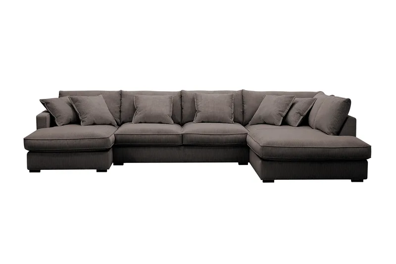 Rossita Lyx 5-sits Högervänd U-formad Extra djup Soffa med Divan och Schäslong i Manchester, Taupe