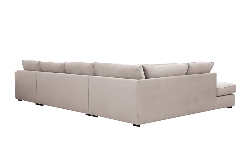 Rossita Lyx 5-sits Högervänd U-formad Extra djup Soffa med Divan och Schäslong i Sammet - Beige - Möbler - Soffa - U-soffa