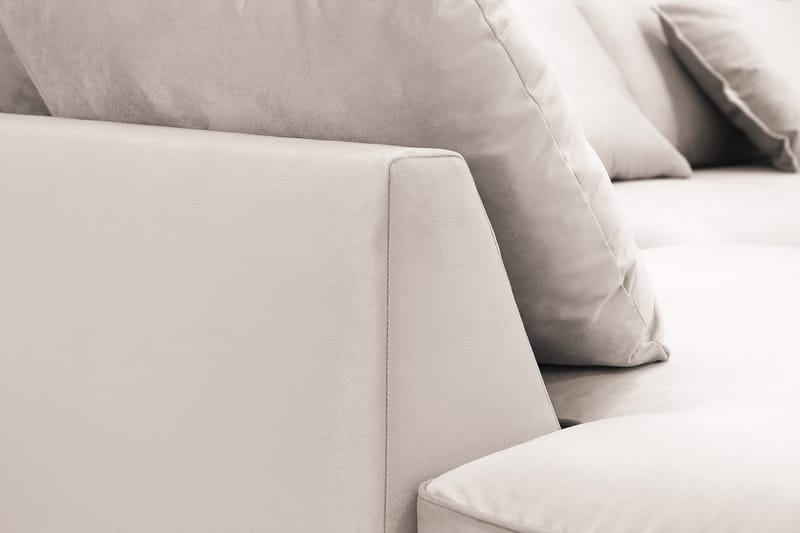 Rossita Lyx 5-sits Högervänd U-formad Extra djup Soffa med Divan och Schäslong i Sammet - Beige - Möbler - Soffa - U-soffa