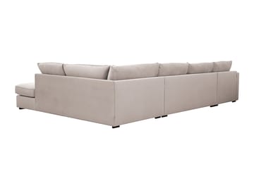 Rossita Lyx 5-sits Högervänd U-formad Extra djup Soffa med Divan och Schäslong i Sammet - Beige - Möbler - Soffa - U-soffa