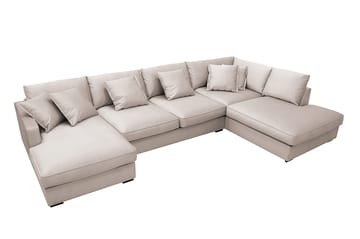 Rossita Lyx 5-sits Högervänd U-formad Extra djup Soffa med Divan och Schäslong i Sammet - Beige - Möbler - Soffa - U-soffa