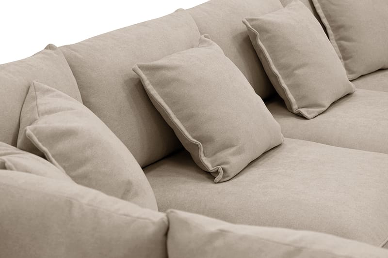 Rossita Lyx 5-sits Högervänd U-formad Extra djup Soffa med Divan och Schäslong i Tyg - Brun - Möbler - Soffa - U-soffa