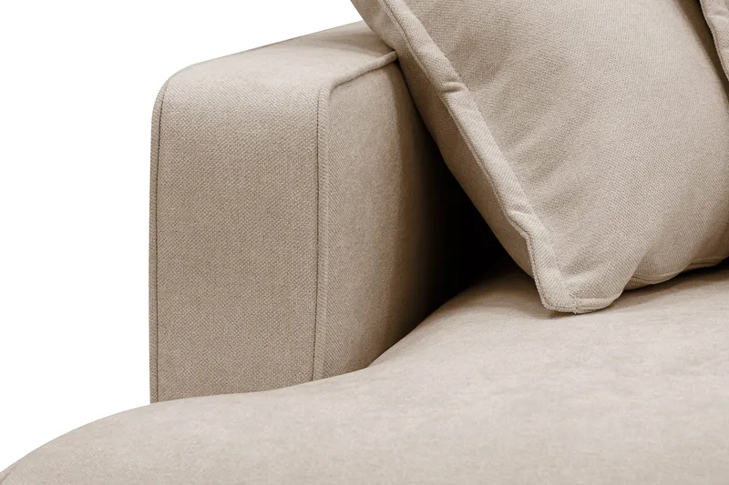 Rossita Lyx 5-sits Högervänd U-formad Extra djup Soffa med Divan och Schäslong i Tyg - Ljusbrun - Möbler - Soffa - U-soffa