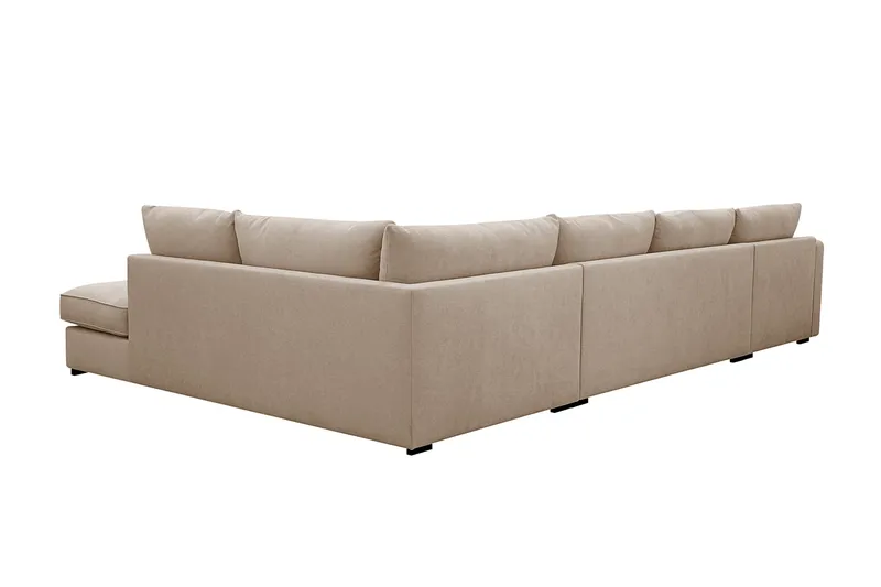 Rossita Lyx 5-sits Högervänd U-formad Extra djup Soffa med Divan och Schäslong i Tyg - Ljusbrun - Möbler - Soffa - U-soffa