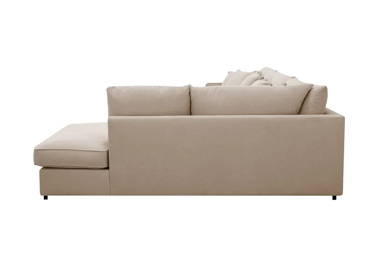 Rossita Lyx 5-sits Högervänd U-formad Extra djup Soffa med Divan och Schäslong i Tyg - Ljusbrun - Möbler - Soffa - U-soffa