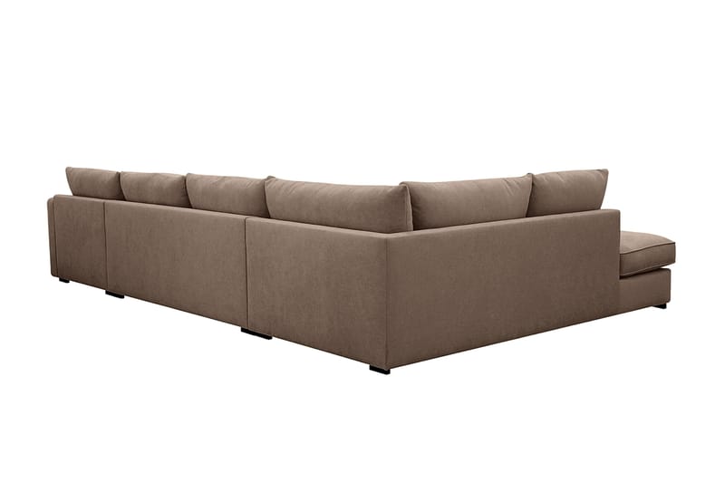 Rossita Lyx 5-sits Högervänd U-formad Extra djup Soffa med Divan och Schäslong i Tyg - Mörkbrun - Möbler - Soffa - U-soffa