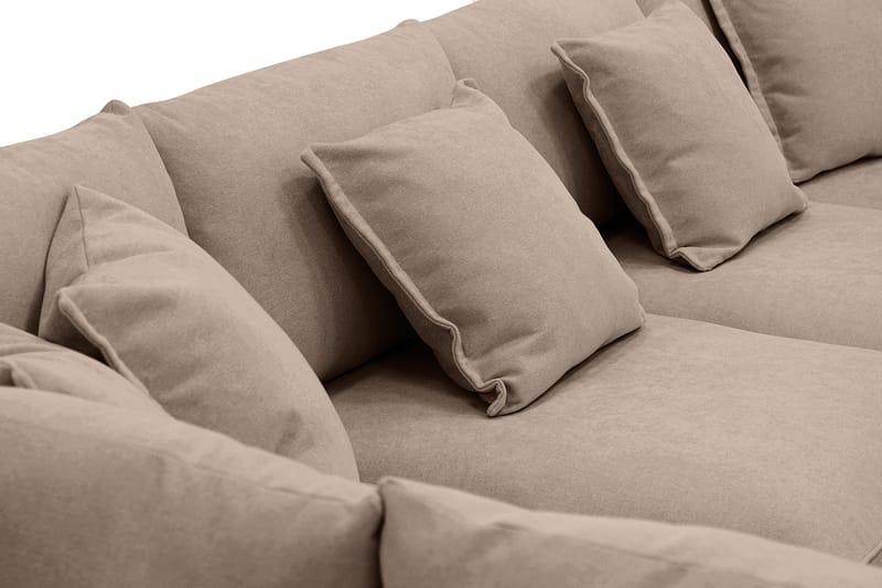 Rossita Lyx 5-sits Högervänd U-formad Extra djup Soffa med Divan och Schäslong i Tyg - Mörkbrun - Möbler - Soffa - U-soffa