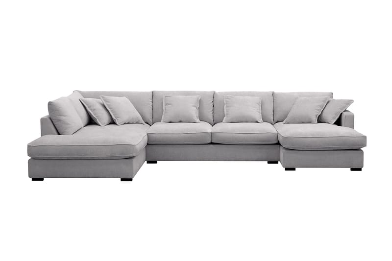 Rossita Lyx 5-sits Vänstervänd U-formad Extra djup Soffa med Divan och Schäslong i Chenille, Grå