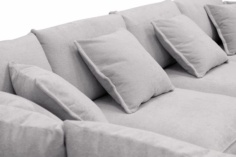 Rossita Lyx 5-sits Vänstervänd U-formad Extra djup Soffa med Divan och Schäslong i Chenille - Grå - Möbler - Soffa - U-soffa
