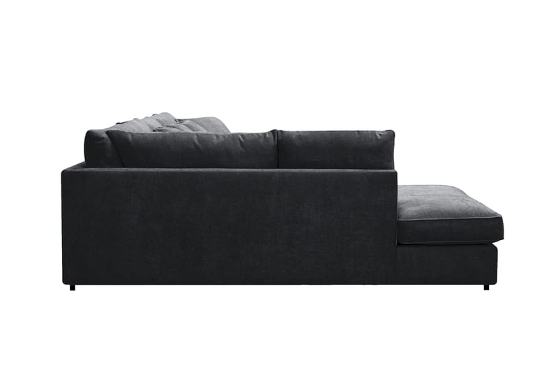 Rossita Lyx 5-sits Vänstervänd U-formad Extra djup Soffa med Divan och Schäslong i Chenille - Svart - Möbler - Soffa - U-soffa