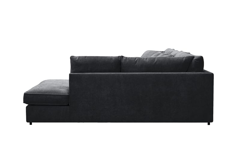 Rossita Lyx 5-sits Vänstervänd U-formad Extra djup Soffa med Divan och Schäslong i Chenille - Svart - Möbler - Soffa - U-soffa