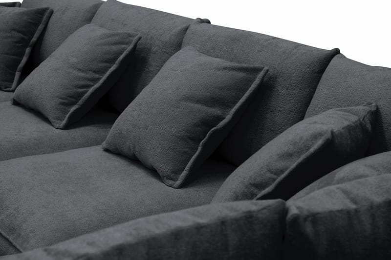 Rossita Lyx 5-sits Vänstervänd U-formad Extra djup Soffa med Divan och Schäslong i Chenille - Svart - Möbler - Soffa - U-soffa