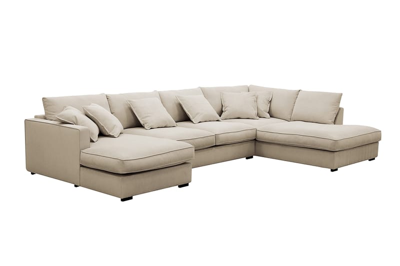 Rossita Lyx 5-sits Vänstervänd U-formad Extra djup Soffa med Divan och Schäslong i Manchester - Kräm - Möbler - Soffa - U-soffa