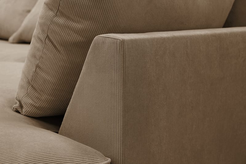 Rossita Lyx 5-sits Vänstervänd U-formad Extra djup Soffa med Divan och Schäslong i Manchester - Ljusbrun - Möbler - Soffa - U-soffa