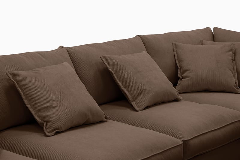 Rossita Lyx 5-sits Vänstervänd U-formad Extra djup Soffa med Divan och Schäslong i Manchester - Mörkbrun - Möbler - Soffa - U-soffa