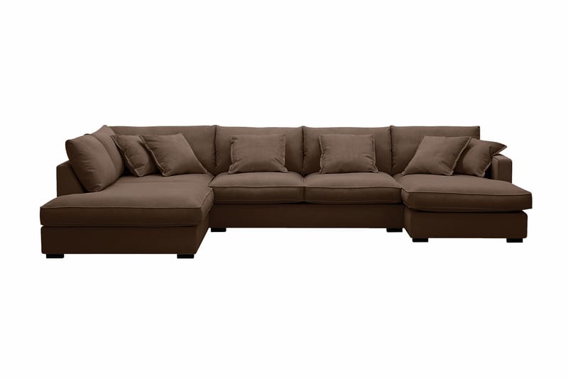 Rossita Lyx 5-sits Vänstervänd U-formad Extra djup Soffa med Divan och Schäslong i Manchester - Mörkbrun - Möbler - Soffa - U-soffa