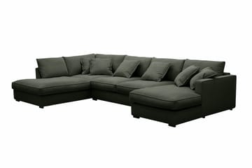 Rossita Lyx 5-sits Vänstervänd U-formad Extra djup Soffa med Divan och Schäslong i Manchester - Mörkgrön - Möbler - Soffa - U-soffa