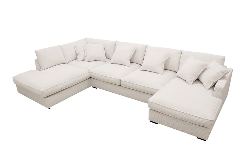 Rossita Lyx 5-sits Vänstervänd U-formad Extra djup Soffa med Divan och Schäslong i Manchester - Offwhite - Möbler - Soffa - U-soffa