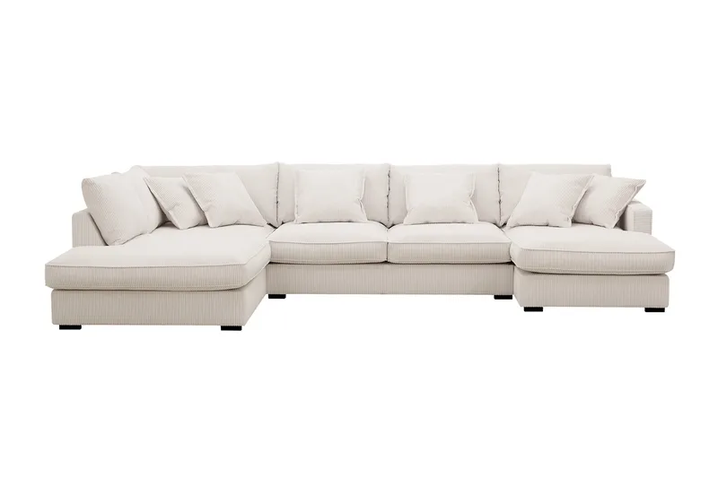Rossita Lyx 5-sits Vänstervänd U-formad Extra djup Soffa med Divan och Schäslong i Manchester, Offwhite