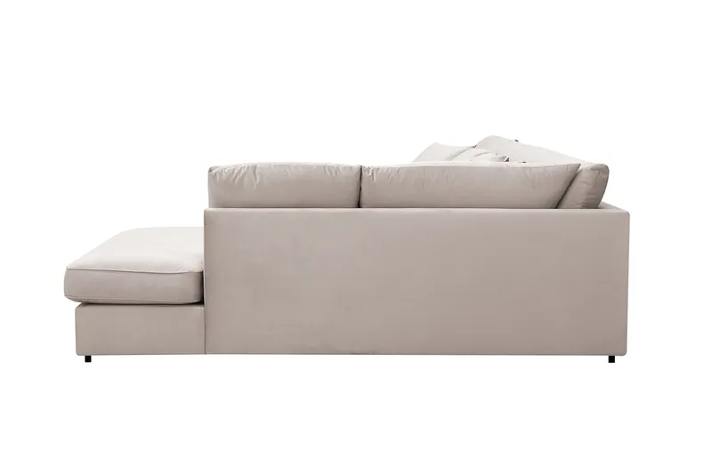 Rossita Lyx 5-sits Vänstervänd U-formad Extra djup Soffa med Divan och Schäslong i Sammet - Beige - Möbler - Soffa - U-soffa