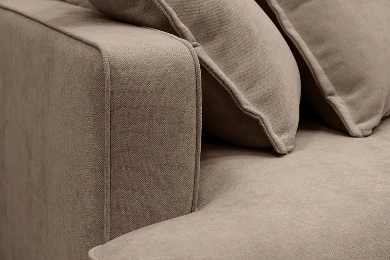 Rossita Lyx 5-sits Vänstervänd U-formad Extra djup Soffa med Divan och Schäslong i Tyg - Mörkbrun - Möbler - Soffa - U-soffa