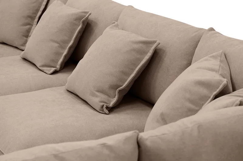 Rossita Lyx 5-sits Vänstervänd U-formad Extra djup Soffa med Divan och Schäslong i Tyg - Mörkbrun - Möbler - Soffa - U-soffa