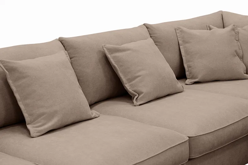 Rossita Lyx 5-sits Vänstervänd U-formad Extra djup Soffa med Divan och Schäslong i Tyg - Mörkbrun - Möbler - Soffa - U-soffa