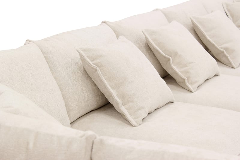 Rossita Lyx 6-sits Högervänd U-formad Extra djup Soffa med Divan och Schäslong i Chenille - Beige - Möbler - Soffa - U-soffa