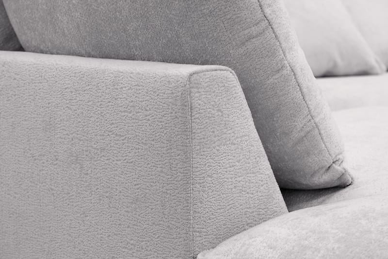 Rossita Lyx 6-sits Högervänd U-formad Extra djup Soffa med Divan och Schäslong i Chenille - Grå - Möbler - Soffa - U-soffa