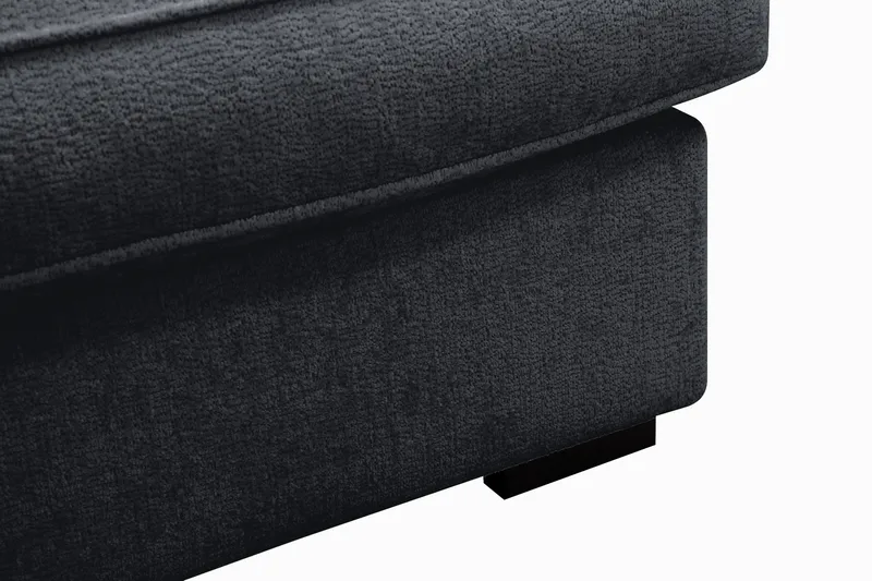 Rossita Lyx 6-sits Högervänd U-formad Extra djup Soffa med Divan och Schäslong i Chenille - Trenza 01, Svart Chenille - Möbler - Soffa - U-soffa