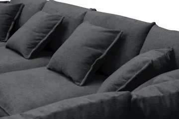 Rossita Lyx 6-sits Högervänd U-formad Extra djup Soffa med Divan och Schäslong i Chenille - Trenza 01, Svart Chenille - Möbler - Soffa - U-soffa