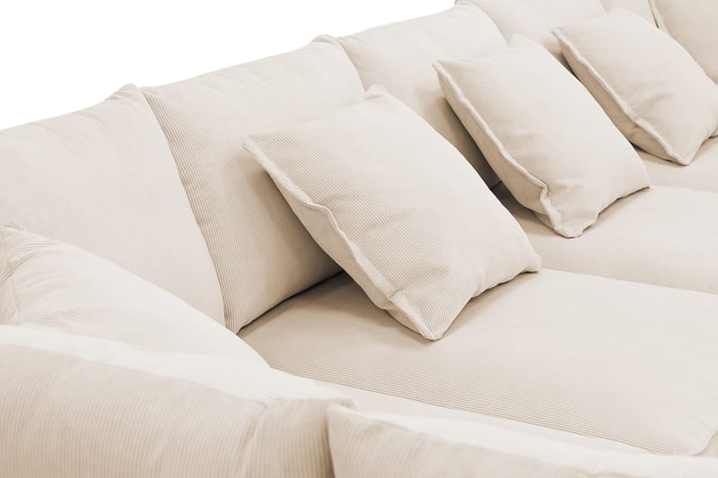 Rossita Lyx 6-sits Högervänd U-formad Extra djup Soffa med Divan och Schäslong i Manchester - Beige - Möbler - Soffa - U-soffa