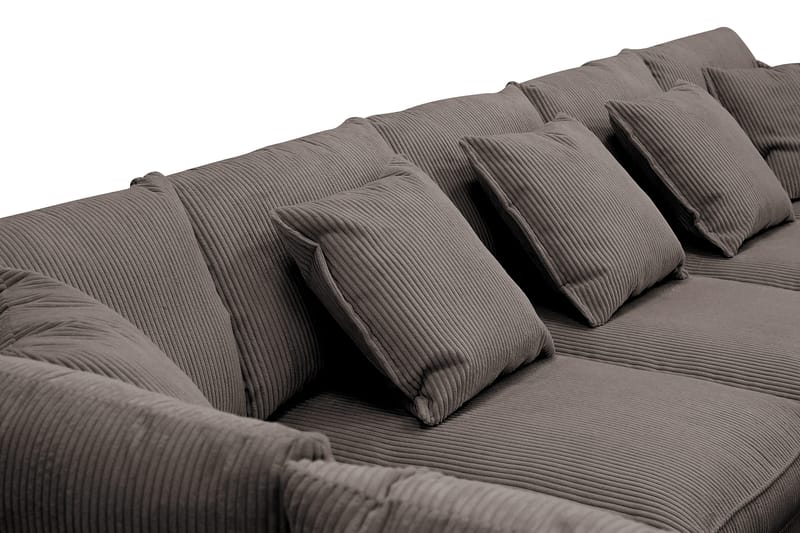 Rossita Lyx 6-sits Högervänd U-formad Extra djup Soffa med Divan och Schäslong i Manchester - Brun - Möbler - Soffa - U-soffa