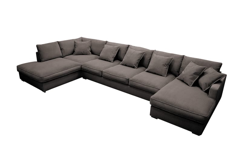 Rossita Lyx 6-sits Högervänd U-formad Extra djup Soffa med Divan och Schäslong i Manchester - Brun - Möbler - Soffa - U-soffa