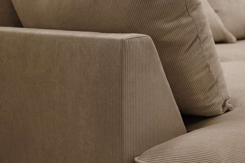 Rossita Lyx 6-sits Högervänd U-formad Extra djup Soffa med Divan och Schäslong i Manchester - Ljusbrun - Möbler - Soffa - U-soffa