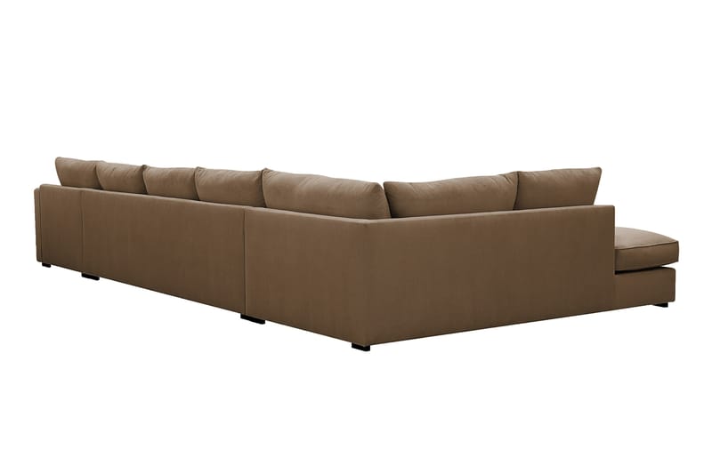 Rossita Lyx 6-sits Högervänd U-formad Extra djup Soffa med Divan och Schäslong i Manchester - Ljusbrun - Möbler - Soffa - U-soffa