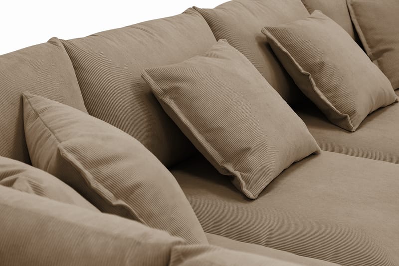 Rossita Lyx 6-sits Högervänd U-formad Extra djup Soffa med Divan och Schäslong i Manchester - Ljusbrun - Möbler - Soffa - U-soffa