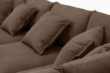 Rossita Lyx 6-sits Högervänd U-formad Extra djup Soffa med Divan och Schäslong i Manchester - Mörkbrun - Möbler - Soffa - U-soffa