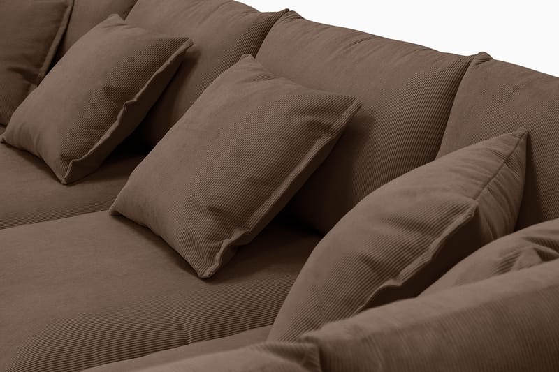 Rossita Lyx 6-sits Högervänd U-formad Extra djup Soffa med Divan och Schäslong i Manchester - Mörkbrun - Möbler - Soffa - U-soffa