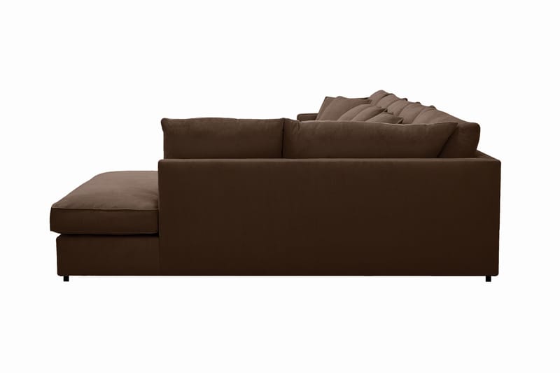 Rossita Lyx 6-sits Högervänd U-formad Extra djup Soffa med Divan och Schäslong i Manchester - Mörkbrun - Möbler - Soffa - U-soffa