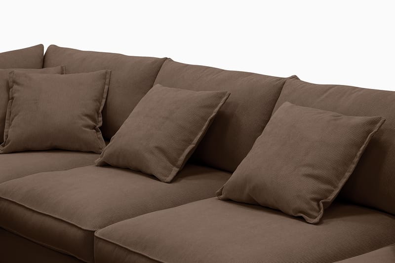 Rossita Lyx 6-sits Högervänd U-formad Extra djup Soffa med Divan och Schäslong i Manchester - Mörkbrun - Möbler - Soffa - U-soffa