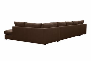 Rossita Lyx 6-sits Högervänd U-formad Extra djup Soffa med Divan och Schäslong i Manchester - Mörkbrun - Möbler - Soffa - U-soffa