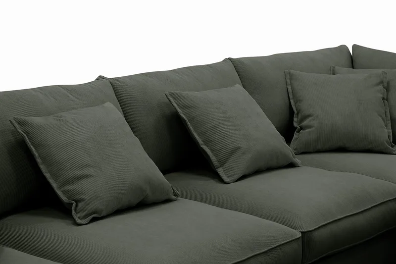 Rossita Lyx 6-sits Högervänd U-formad Extra djup Soffa med Divan och Schäslong i Manchester - Mörkgrön - Möbler - Soffa - U-soffa