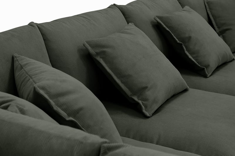 Rossita Lyx 6-sits Högervänd U-formad Extra djup Soffa med Divan och Schäslong i Manchester - Mörkgrön - Möbler - Soffa - U-soffa