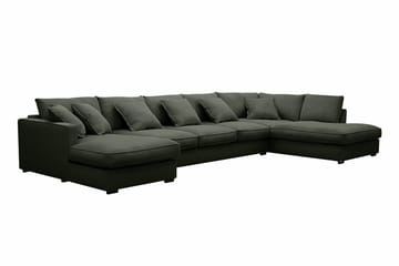 Rossita Lyx 6-sits Högervänd U-formad Extra djup Soffa med Divan och Schäslong i Manchester - Mörkgrön - Möbler - Soffa - U-soffa
