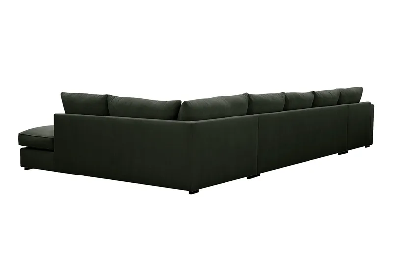 Rossita Lyx 6-sits Högervänd U-formad Extra djup Soffa med Divan och Schäslong i Manchester - Mörkgrön - Möbler - Soffa - U-soffa