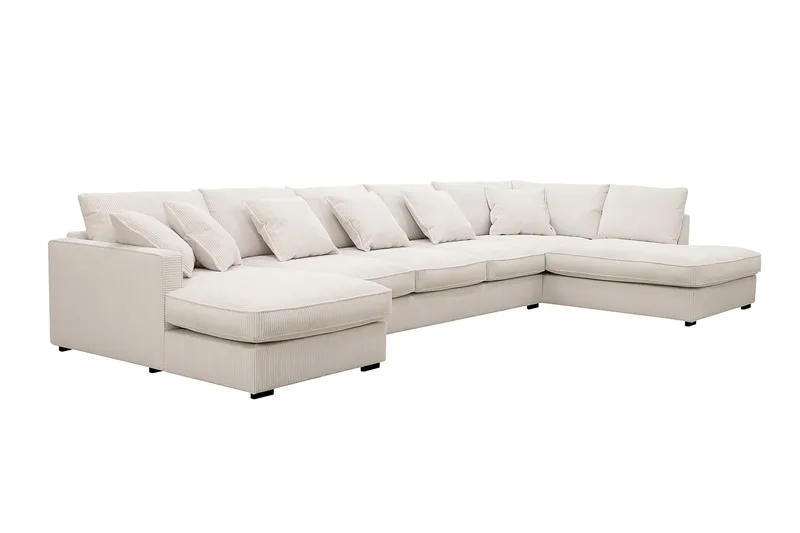 Rossita Lyx 6-sits Högervänd U-formad Extra djup Soffa med Divan och Schäslong i Manchester - Offwhite - Möbler - Soffa - U-soffa
