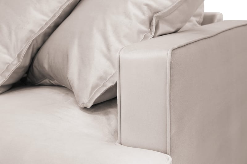 Rossita Lyx 6-sits Högervänd U-formad Extra djup Soffa med Divan och Schäslong i Sammet - Beige - Möbler - Soffa - U-soffa