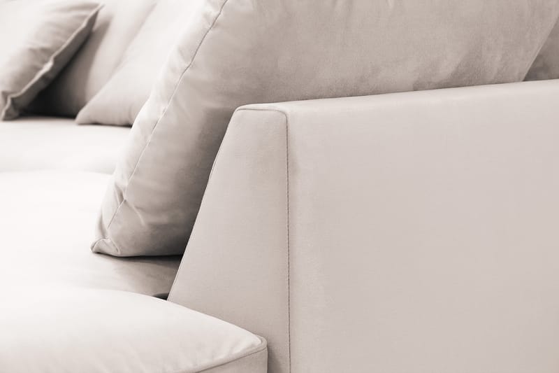 Rossita Lyx 6-sits Högervänd U-formad Extra djup Soffa med Divan och Schäslong i Sammet - Beige - Möbler - Soffa - U-soffa